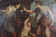 After Thomas Burke (1749-1815): A Gallant, a Maiden and Cupid, 19th Century Oil on Board in Circular Gilt Frame