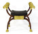 Curule X-Frame Stool with Gilt Rams' Heads and Hoof Feet