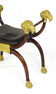 Curule X-Frame Stool with Gilt Rams' Heads and Hoof Feet