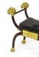 Curule X-Frame Stool with Gilt Rams' Heads and Hoof Feet