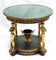 French Empire-Style Faux Malachite and Ormolu Gueridon with Caryatid Supports