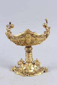 Gilt Bronze Master Salt with Cherub Handles