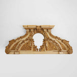 Italian Baroque-Style Painted and Parcel-Gilt Architectural Cresting with Mirror
