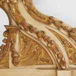 Italian Baroque-Style Painted and Parcel-Gilt Architectural Cresting with Mirror