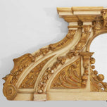 Italian Baroque-Style Painted and Parcel-Gilt Architectural Cresting with Mirror