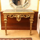 Italian Carved Giltwood Console with Faux Marble Top