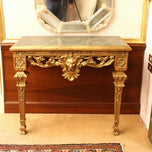 Italian Carved Giltwood Console with Faux Marble Top