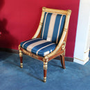 Italian Empire-Style Mahogany and Parcel-Gilt Gondola Chair