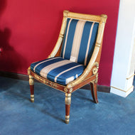 Italian Empire-Style Mahogany and Parcel-Gilt Gondola Chair