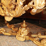 Large Italian Carved Giltwood Centre Table with Marble Top in the Régence Manner