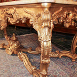 Large Italian Carved Giltwood Centre Table with Marble Top in the Régence Manner