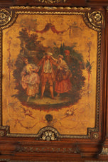 20th Century Louis XV-Style Vernis Martin Mahogany and Carved Giltwood Cabinet on Stand