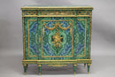 Louis XVI-Style Faux Malachite, Faux Lapis and Ormolu Side Cabinet