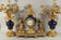 Louis XVI-Style Ormolu and Cobalt Porcelain Three-Piece Clock Garniture
