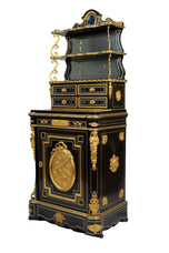 Napoleon III Ebonised, Ormolu and Faux Lapis Lazuli Writing Cabinet by Maison Alphonse Giroux