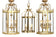 Pair of Gilt Brass Cylindrical Hall Lanterns, together with a Third Lantern