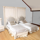 Pair of Italian Cream-Lacquered Single Beds in the Louis XVI Manner